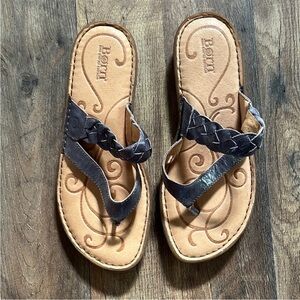 BORN Blue Gray Braided Leather Strap
Thong sandals